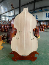 Load image into Gallery viewer, 100% handmade solid wood with white stain pattern upright bass body