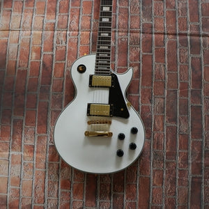 Classic white lp electric guitar, peach blossom heart body, gold
