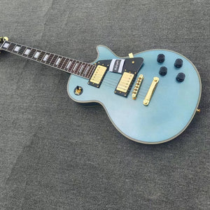 Customized Electric guitar, classic pem blue and silver glitter, gold
