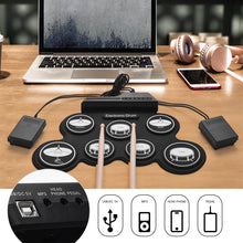 Load image into Gallery viewer, Drum Electronic Drum Set Compact Size Usb Folding Silicon Drum Pad