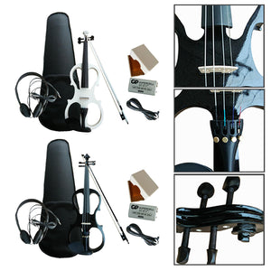 Electric Violin 4/4 with Carrying Case and Accessories Headphone