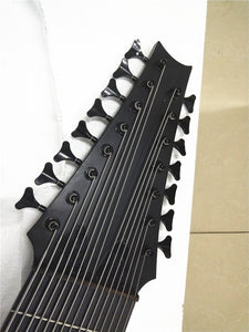 High Quality Custom Edition 15-string Electric Bass Black Matte Rose