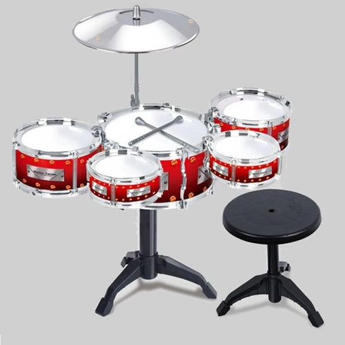 Musical Instrument Toy For Children 5 Drums Simulation Jazz Drum Kit