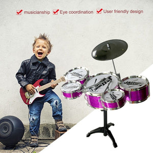 Musical Instrument Toy For Children 5 Drums Simulation Jazz Drum Kit