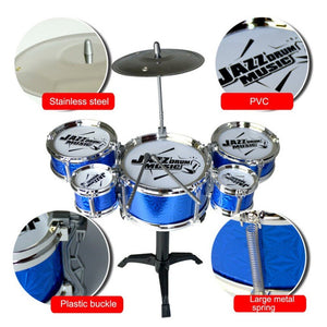 Musical Instrument Toy For Children 5 Drums Simulation Jazz Drum Kit