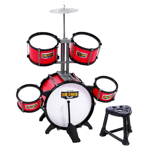 Keezi Kids 7 Drum Set Junior Drums Kit Musical Play Toys Childrens