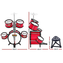 Load image into Gallery viewer, Keezi Kids 7 Drum Set Junior Drums Kit Musical Play Toys Childrens