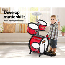 Load image into Gallery viewer, Keezi Kids 7 Drum Set Junior Drums Kit Musical Play Toys Childrens