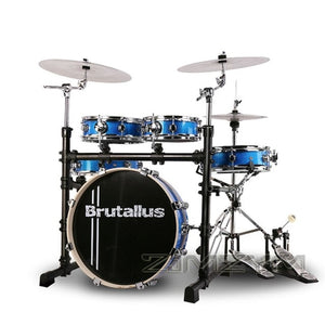 Portable drum set 5 drums 3 cymbals mute double sided drum adult