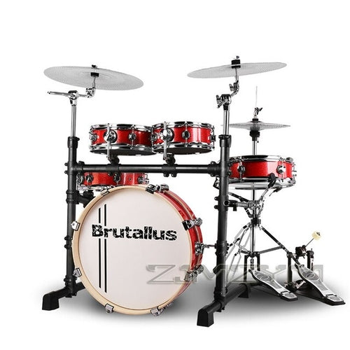 Portable drum set 5 drums 3 cymbals mute double sided drum adult