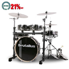 Load image into Gallery viewer, Portable drum set 5 drums 3 cymbals mute double sided drum adult