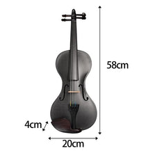 Load image into Gallery viewer, Pure Carbon Fiber Violin 4/4 1/2 Adults Kids Violin Music Instruments