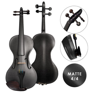 Pure Carbon Fiber Violin 4/4 1/2 Adults Kids Violin Music Instruments