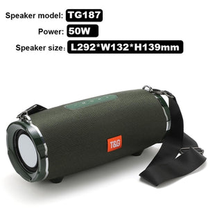 Portable Wireless Bluetooth Speaker Tg187 | 50w High Power Bluetooth