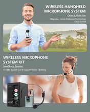 Load image into Gallery viewer, UHF Wireless Microphone Headset Mic Lavalier Lapel Mic with Bodypack