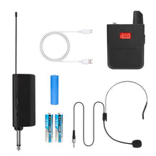 Load image into Gallery viewer, Wireless Lapel Microphone System Headset Mic With Bodypack Transmitter