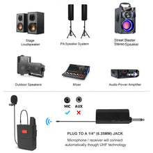 Load image into Gallery viewer, Wireless Lapel Microphone System Headset Mic With Bodypack Transmitter