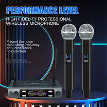 Load image into Gallery viewer, Wireless Microphone Handheld Dual Channels Uhf Fixed Frequency Dynamic