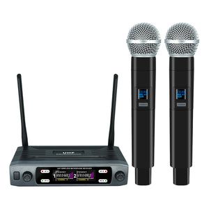 Wireless Microphone Handheld Dual Channels Uhf Fixed Frequency Dynamic
